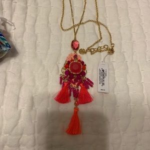 NWT pink tassel necklace